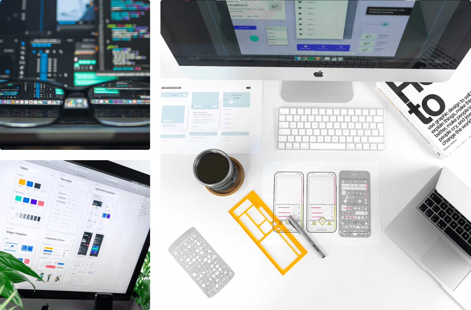 UX Design tools and screenshots.